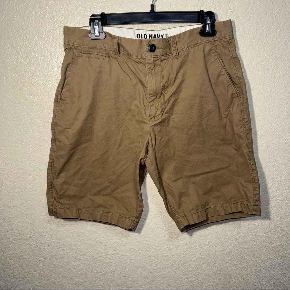 Old Navy Men’s Chino Shorts Size 32 Tan Khaki Flat Front Casual